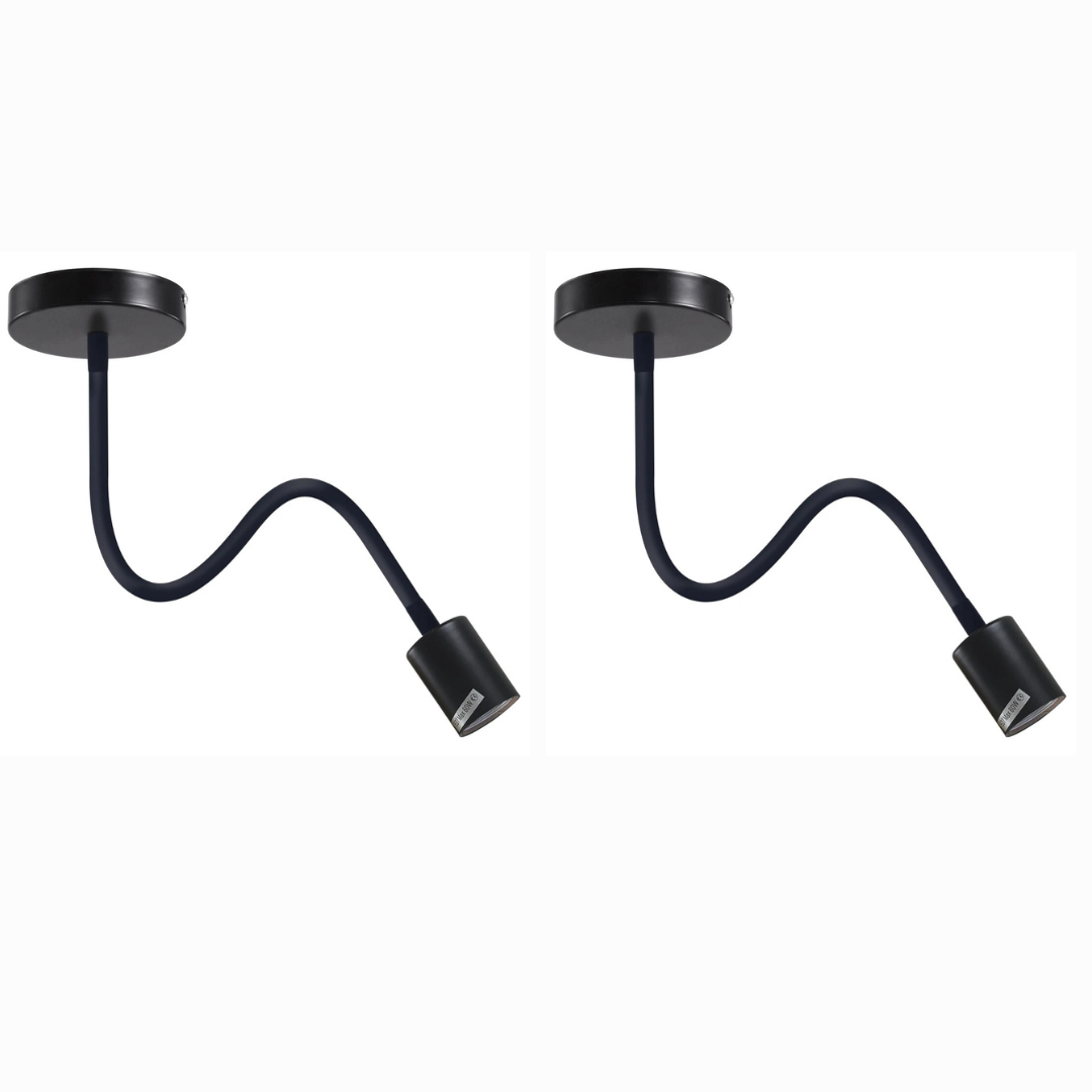 2 pack Vintage Flexible Ceiling Light in  Black and White~6208