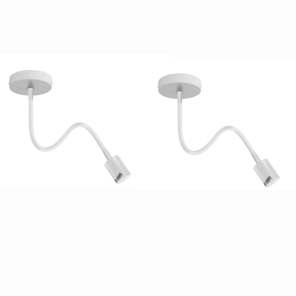 Vintage Flexible E27 Ceiling Light 2-Pack, Industrial Black or White