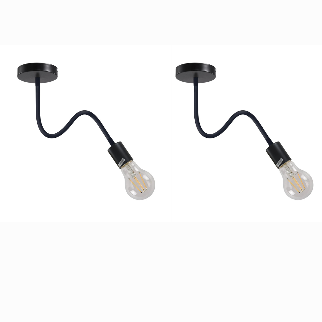 2 pack Vintage Flexible Ceiling Light in  Black and White~6208