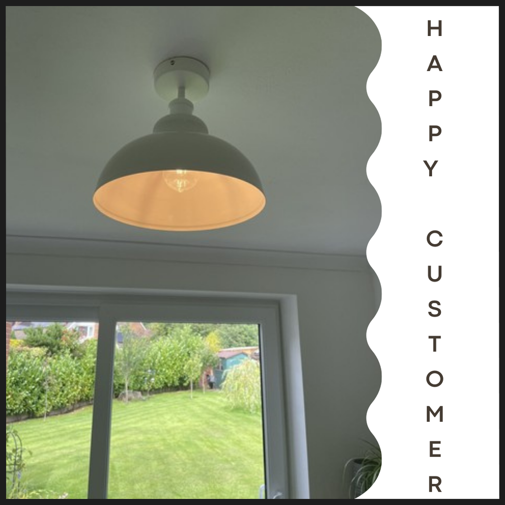 Industrial Style Flush Mount Ceiling Light with Curvy Metal Dome Shade