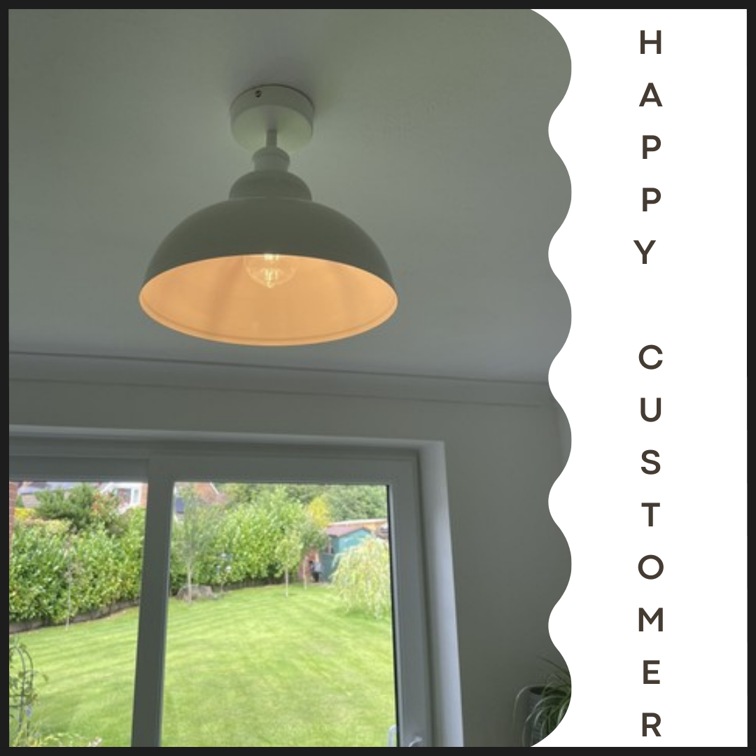 Industrial Style Flush Mount Ceiling Light with Curvy Metal Dome Shade