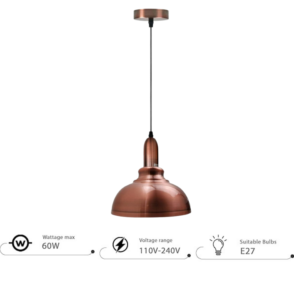 Industrial Copper colour Metal E27 Ceiling Adjustable Cable Hanging Pendant Light Fixture~1065