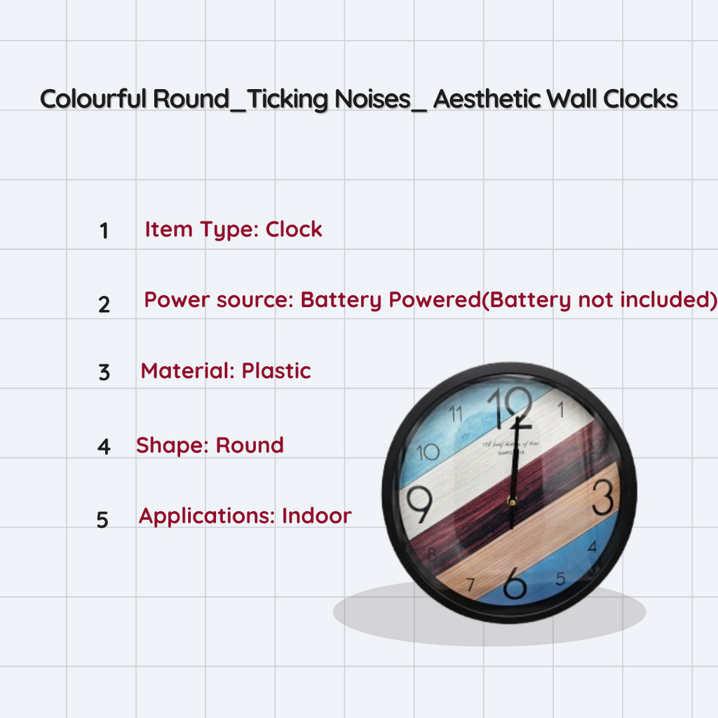 Colour Print -Modern Quartz Round Wall Clock~5195