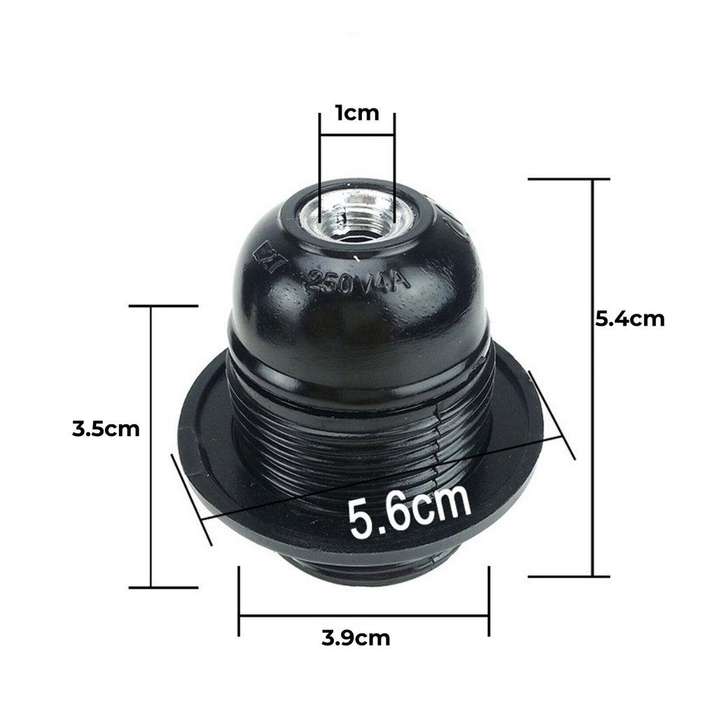 Durable E27 Plastic Screw Lamp Holder Pendant Socket for Edison Bulbs