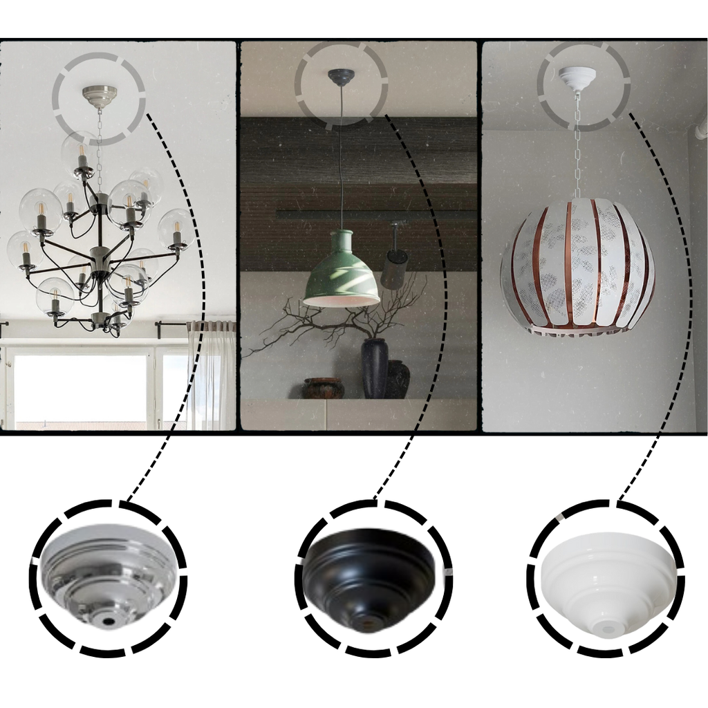 Vintage Metal Ceiling Rose Front Fitting for Pendant Lights, Easy Install Design