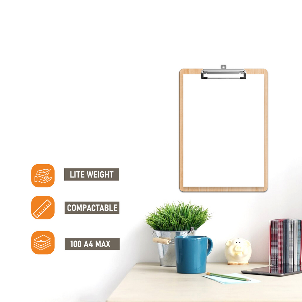 Durable 12-Pack A4 Letter Size Hardboard Clipboards with Low Profile Metal Clip
