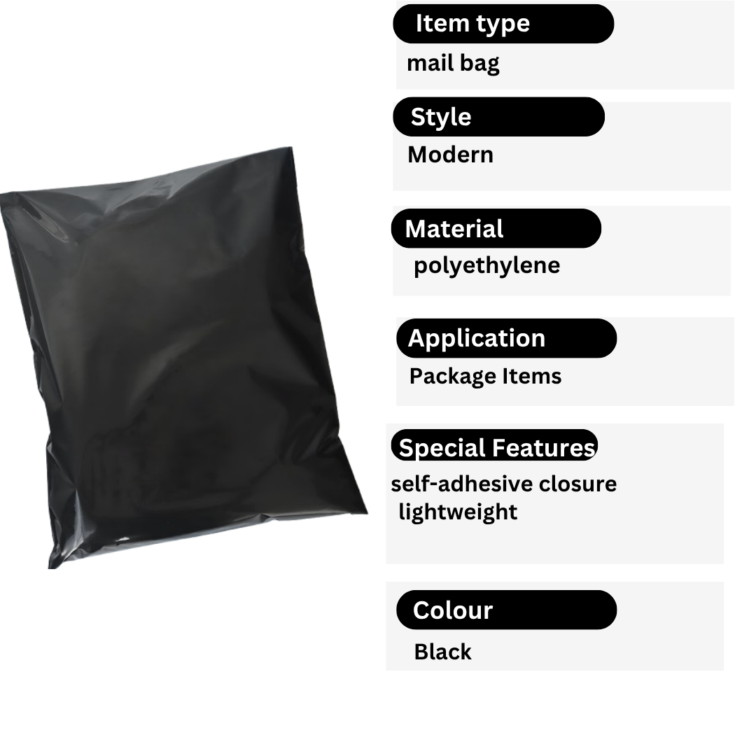 Durable Black Polymailer Shipping Bags: Strong Self-Seal Adhesion for Secure Deliveries