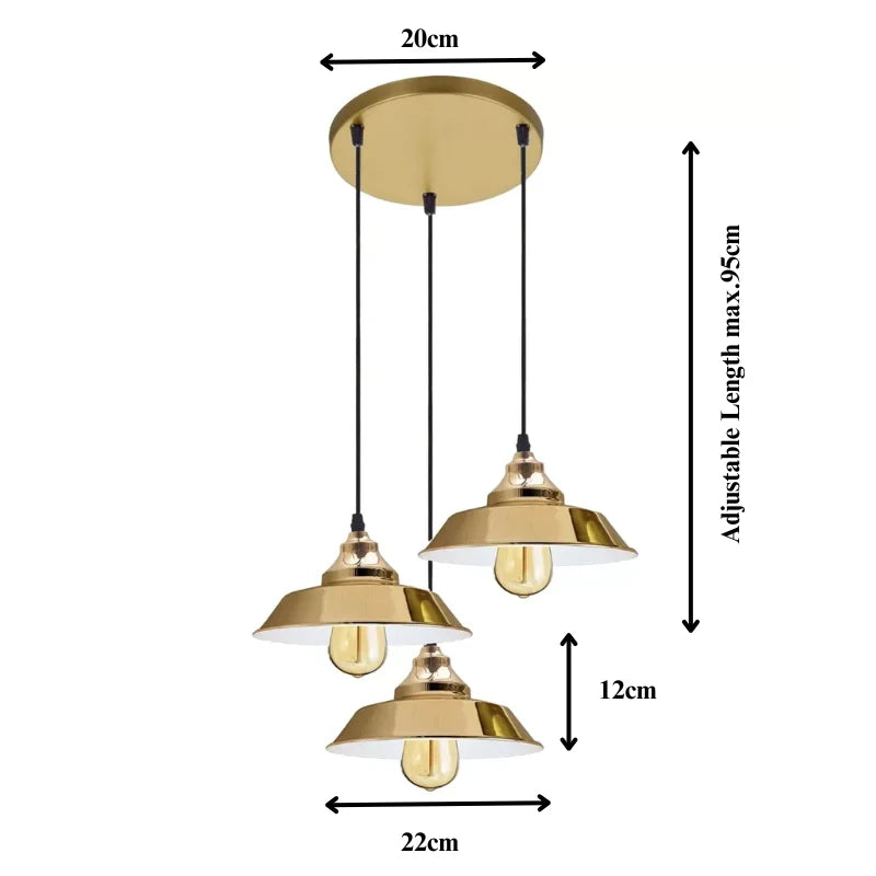 Vintage Industrial Metal Shade E27 LED Hanging Retro Ceiling Pendant Lights