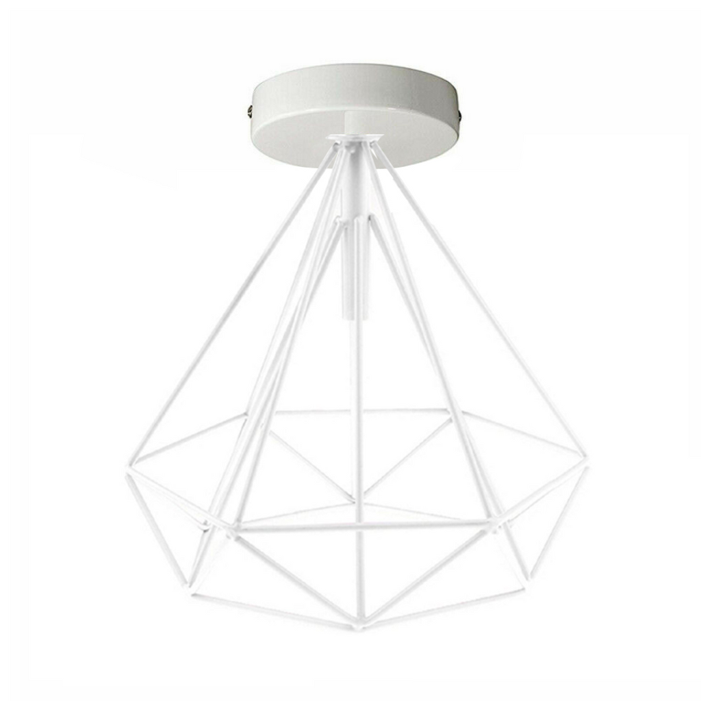 Modern Cage Geometric white Ceiling Light  Fitting ~5436