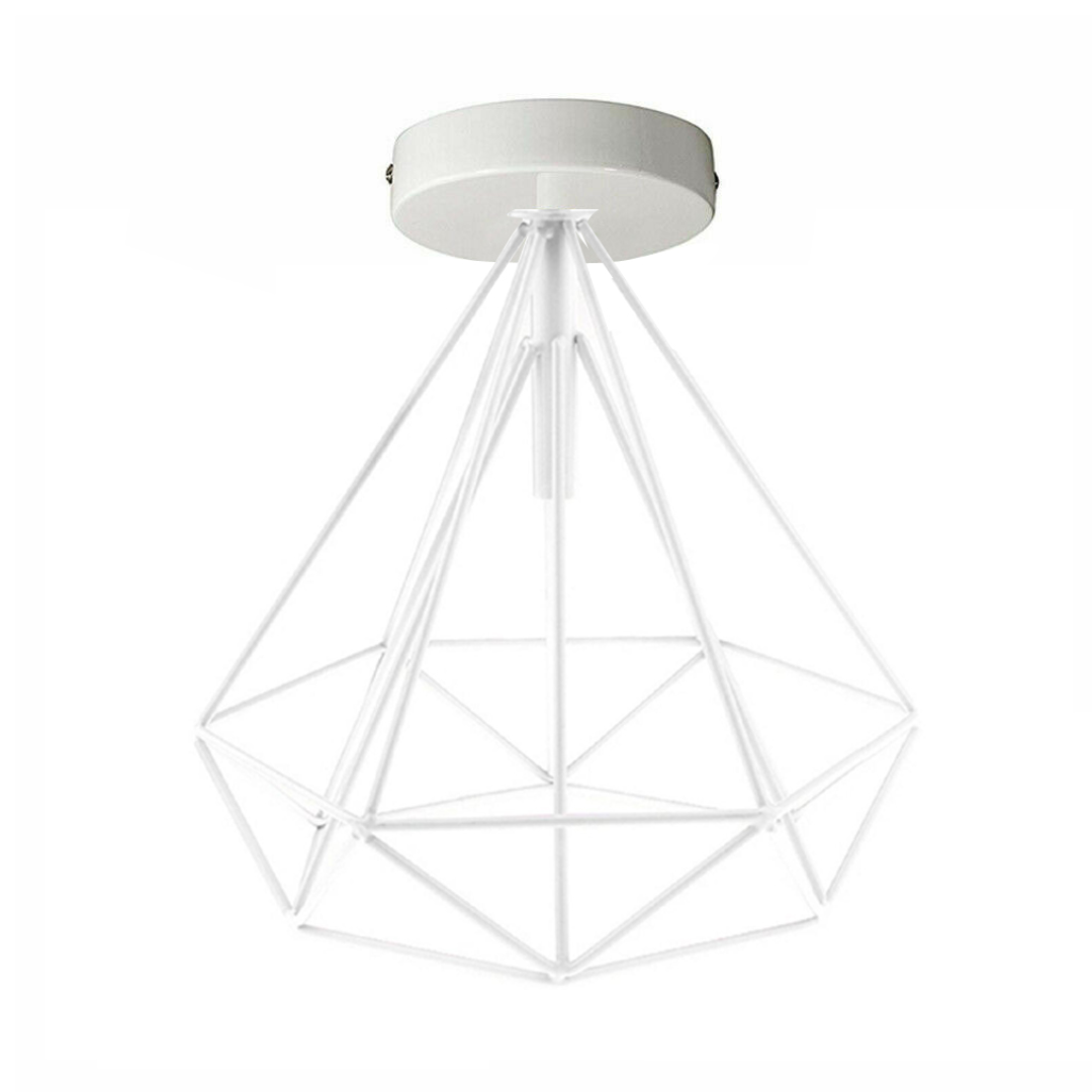 Modern Cage Geometric white Ceiling Light  Fitting ~5436