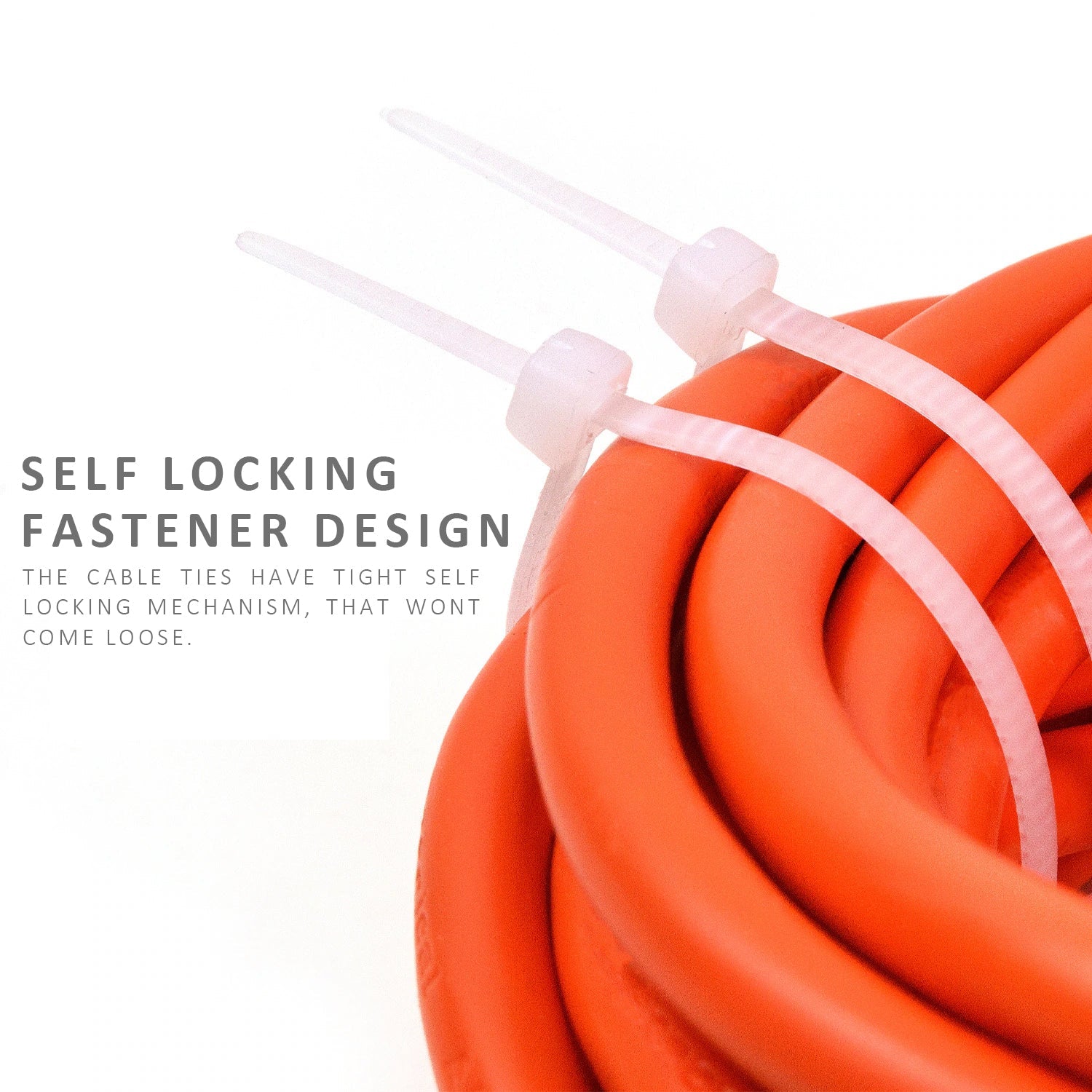 Heavy Duty White Nylon Cable Zip Ties for Outdoor Indoor Wire Management