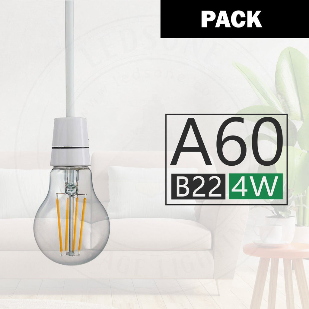 Dimmable A60 LED Filament Bulb B22 4W Cool White 6000K Energy Saving