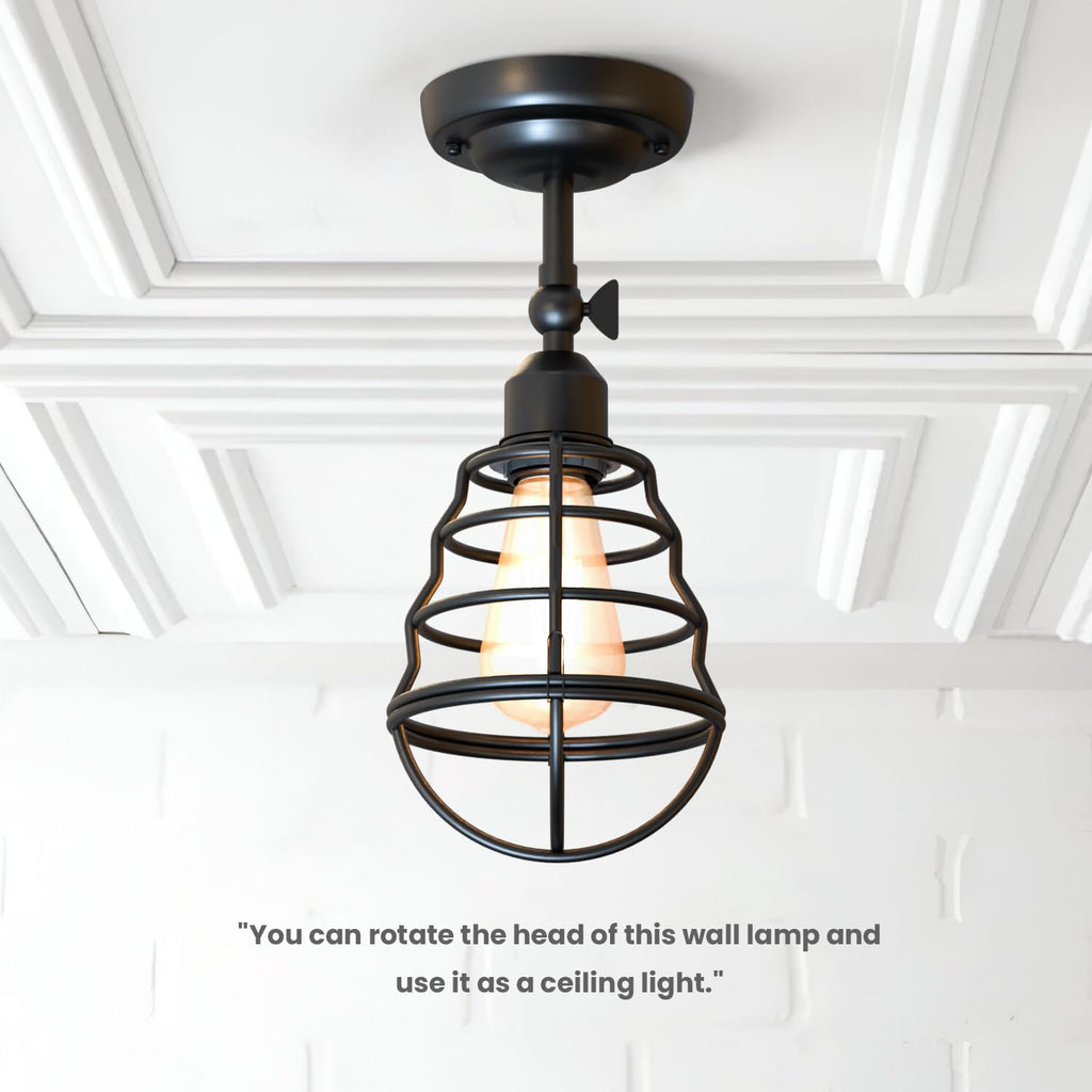 Industrial Vintage Adjustable Metal Wall Sconce Lamp for Bedroom Living Room Home