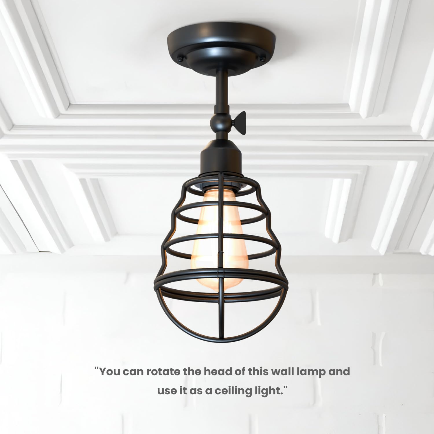 Industrial Vintage Adjustable Metal Wall Sconce Lamp for Bedroom Living Room Home