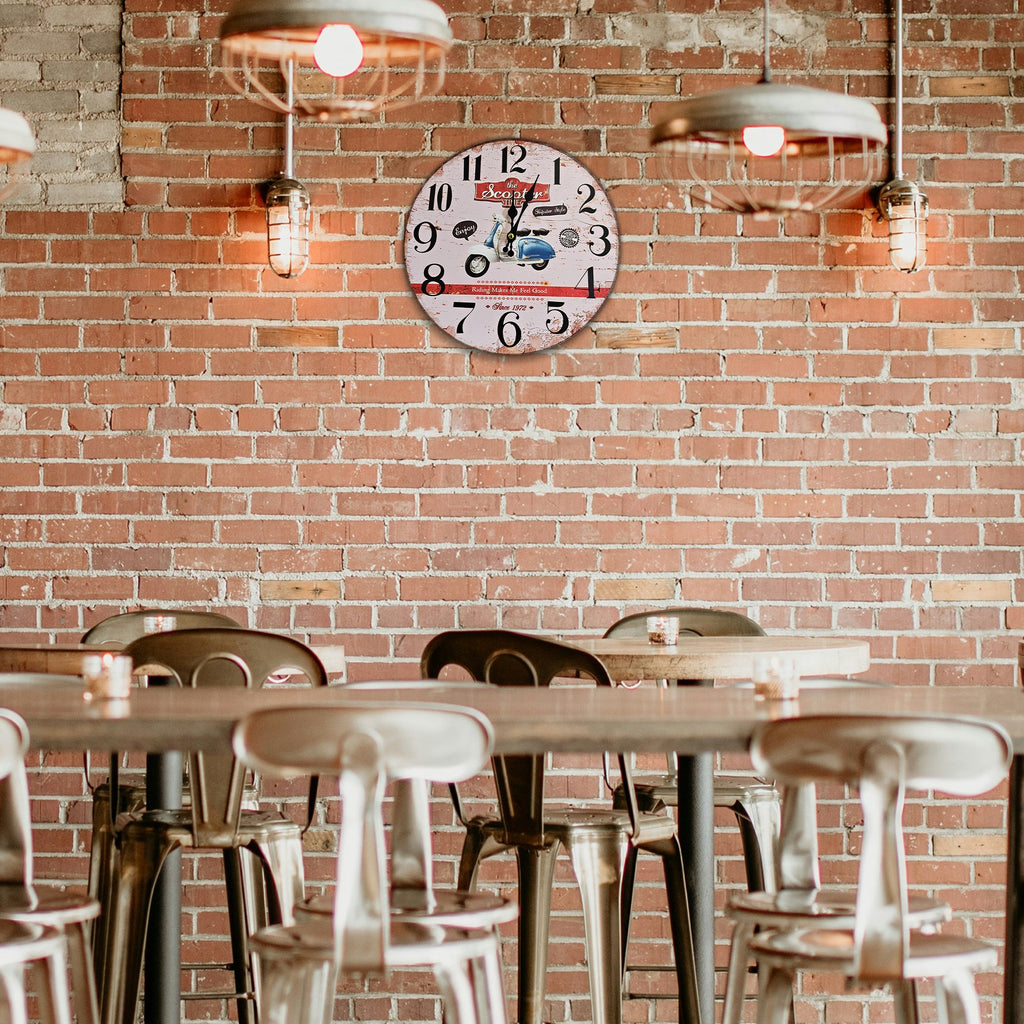 Retro Wooden Decorative Wall Clock - Ticking Shabby Chic Design for Home