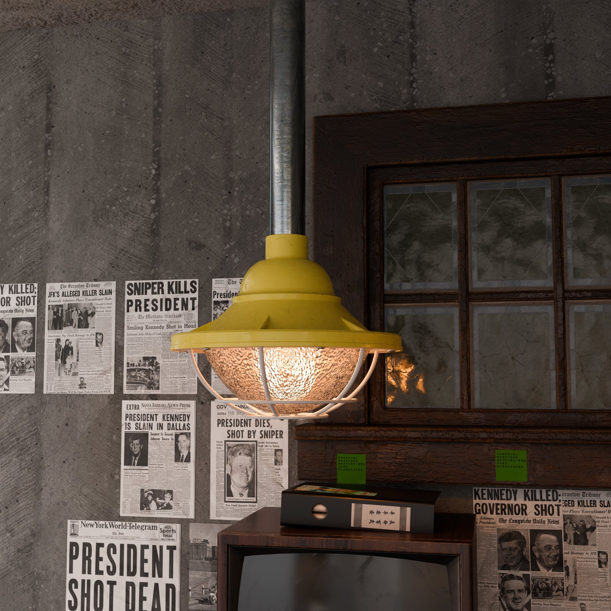 Industrial Conduit 3/4"pipe Pendant light with Metal cage hanging chandelier ~ 6111