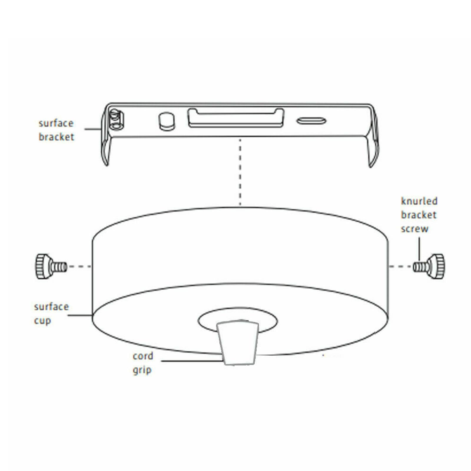 205mm Ceiling Rose Side Fitting Bracket for Chandelier & Light Fixtures