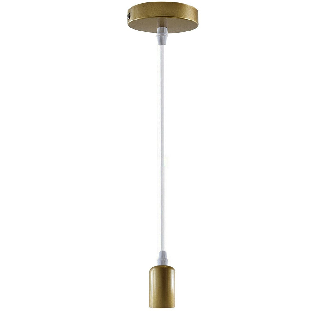 Industrial Metal E27 Pendant Light Fitting with Adjustable Cord for Modern Homes