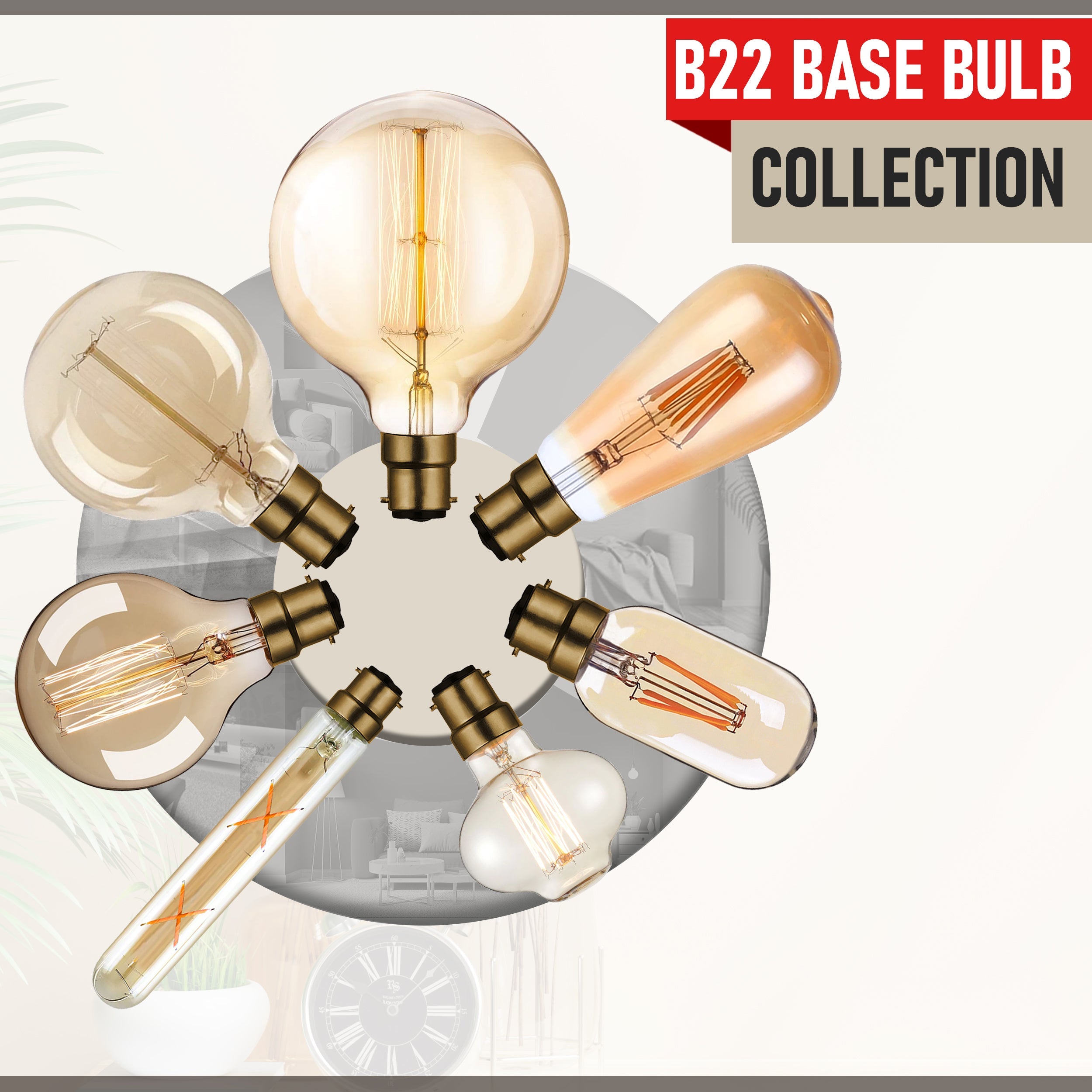 Vintage Edison LED B22 Dimmable Filament Bulb - Energy Saving Amber Glass