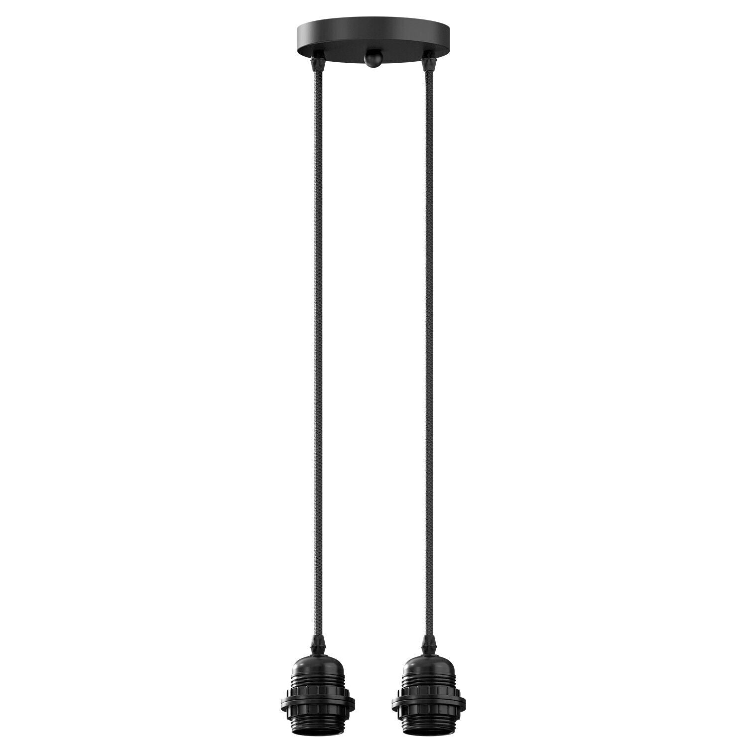 Black Twin Pendant Light Kit with Fabric Cable