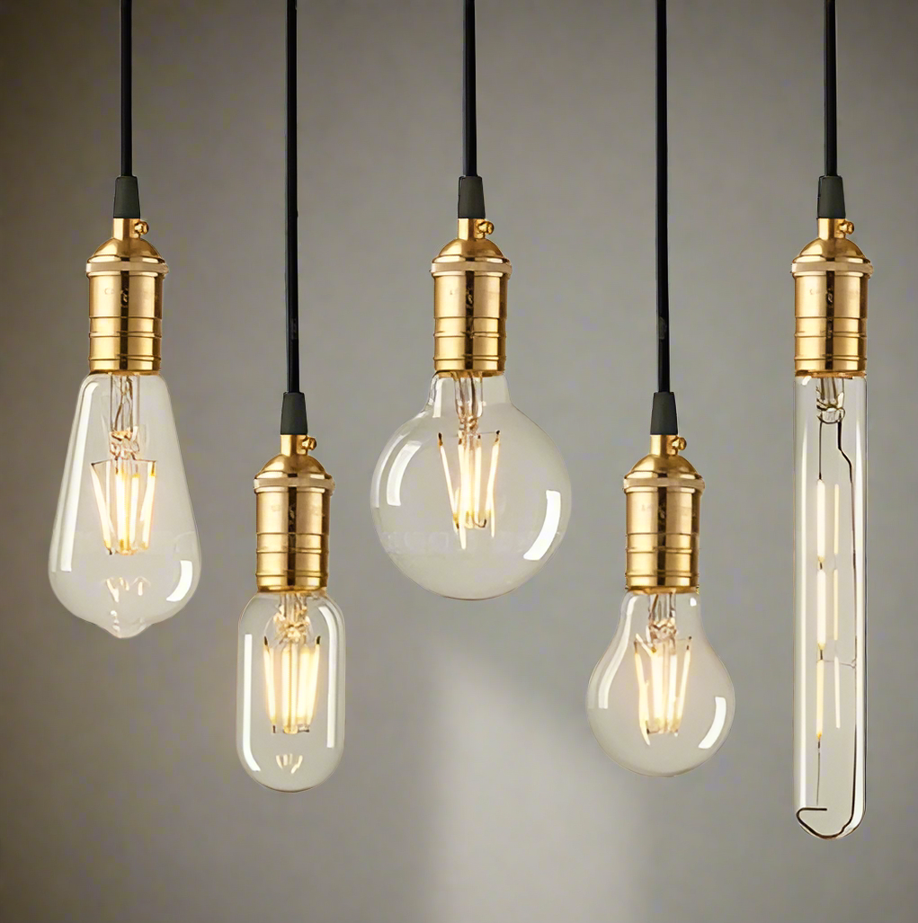Vintage Amber Glass LED Filament Bayonet Bulb B22 Base Dimmable Warm White Light