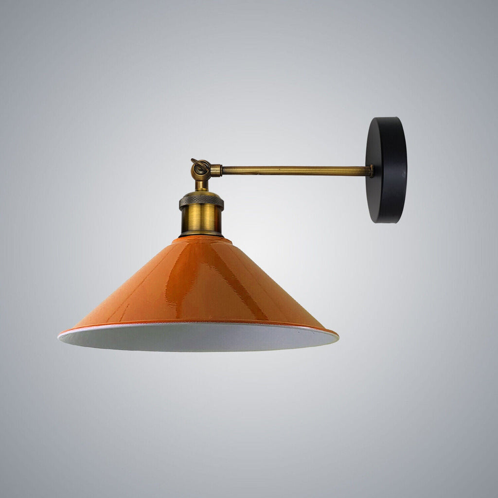 Industrial Plug-In Wall Light Sconce Vintage Metal Shade E27 Base Dimmable