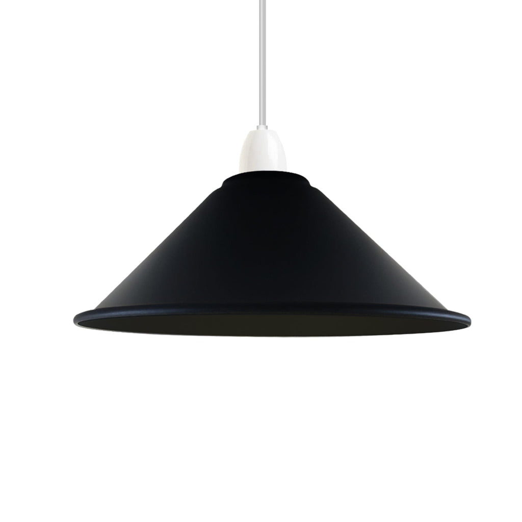 Vintage Easy Fit Metal Cone Ceiling Lampshade - Retro Home Lighting Accent