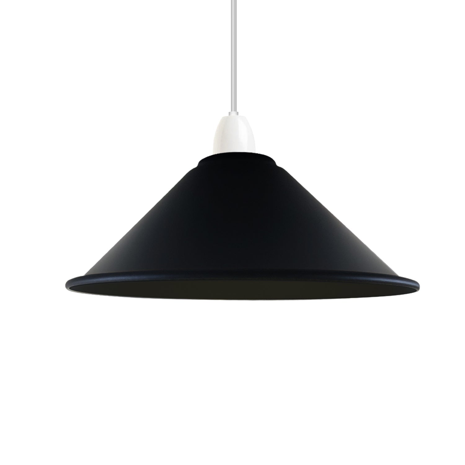 Vintage Easy Fit Metal Cone Ceiling Lampshade - Retro Home Lighting Accent