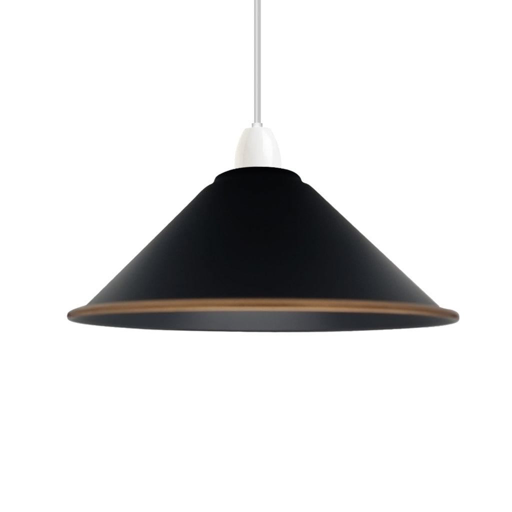 Vintage Easy Fit Metal Cone Ceiling Lampshade - Retro Home Lighting Accent
