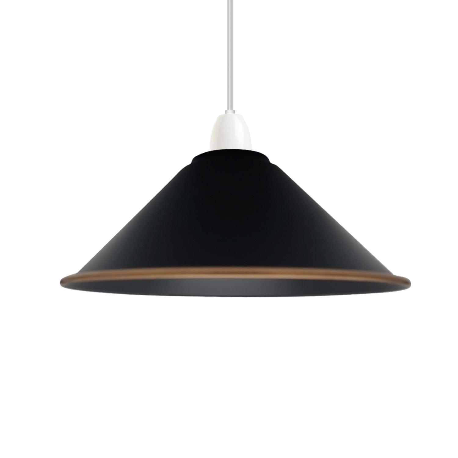 Vintage Easy Fit Metal Cone Ceiling Lampshade - Retro Home Lighting Accent