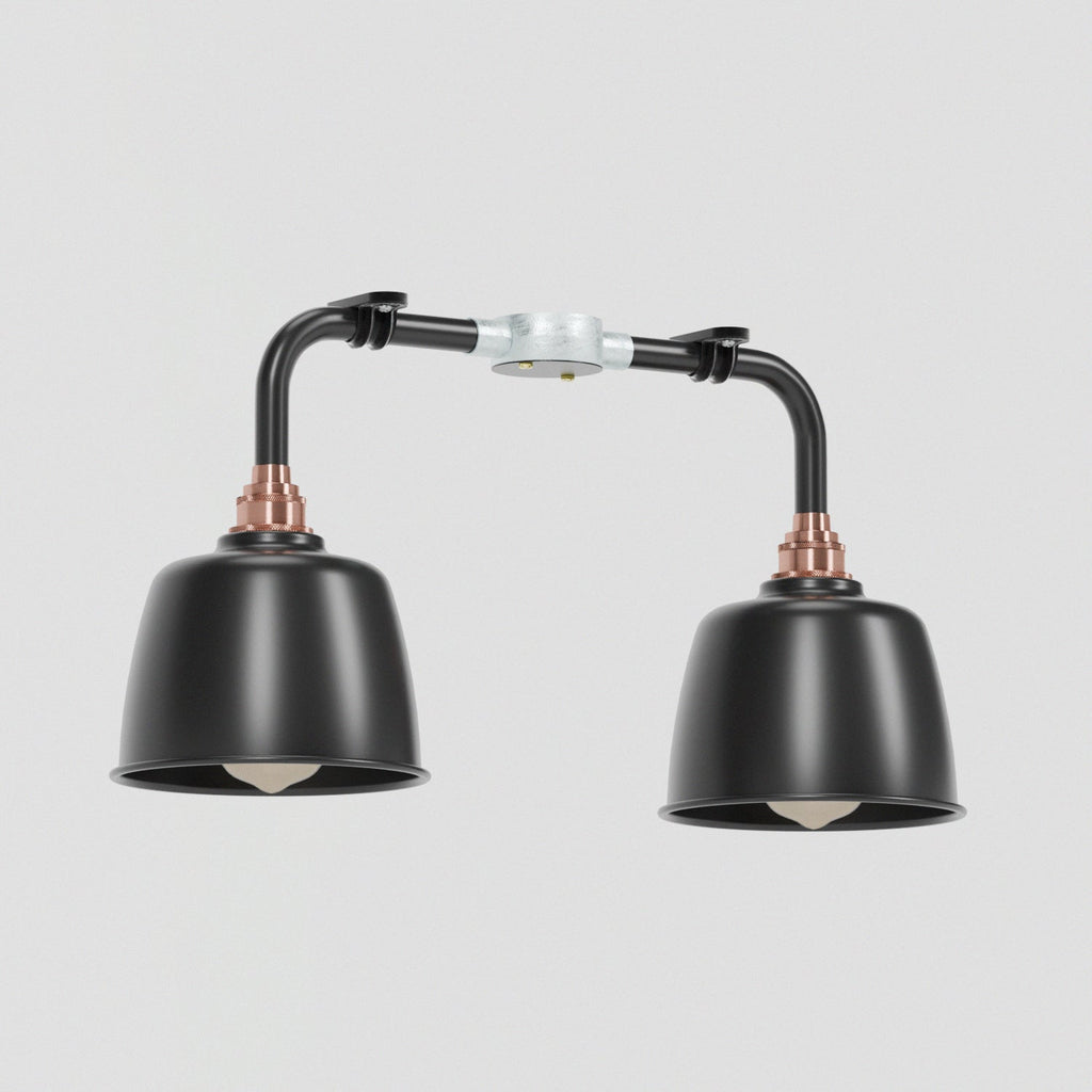 Industrial Black Metal Conduit Ceiling Light Fixture Kit E27 Base
