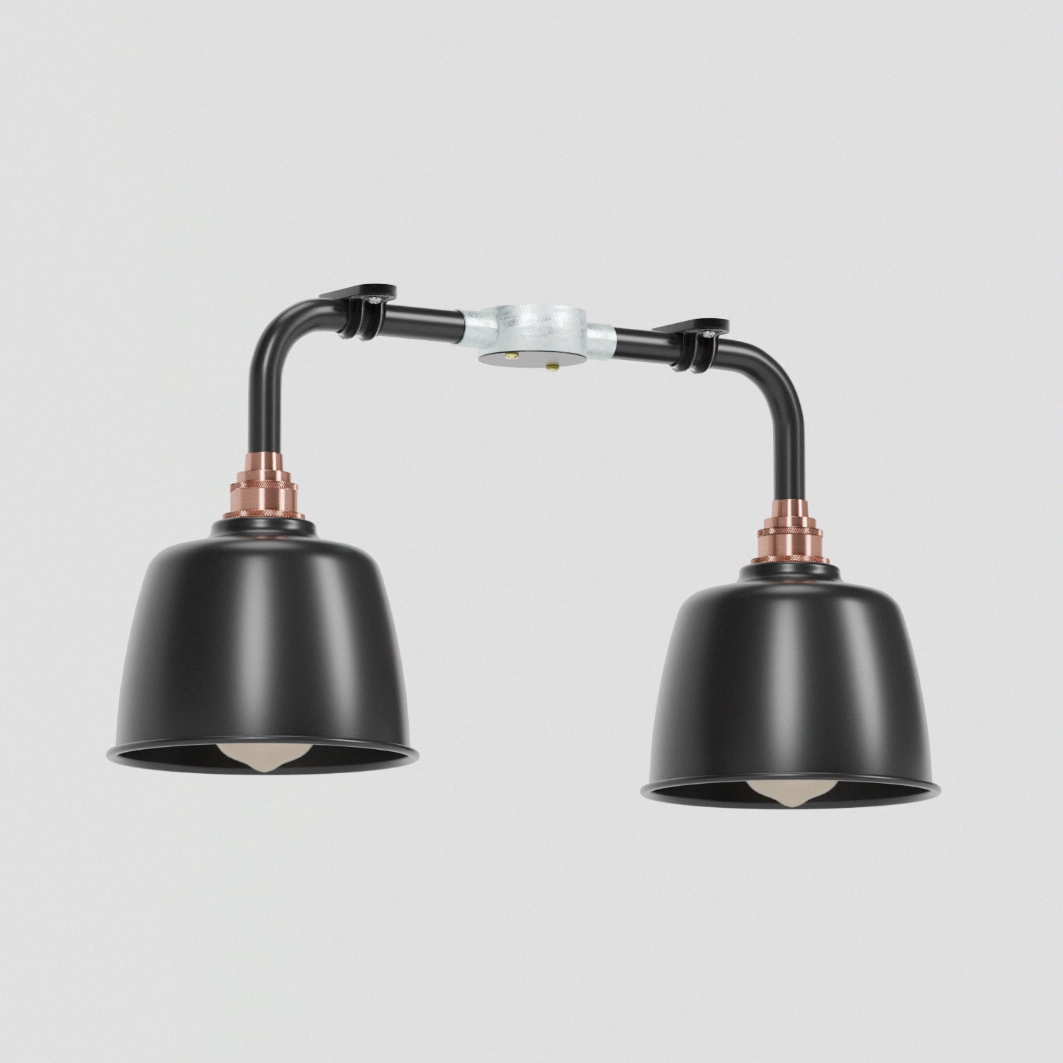 Industrial Black Metal Conduit Ceiling Light Fixture Kit E27 Base