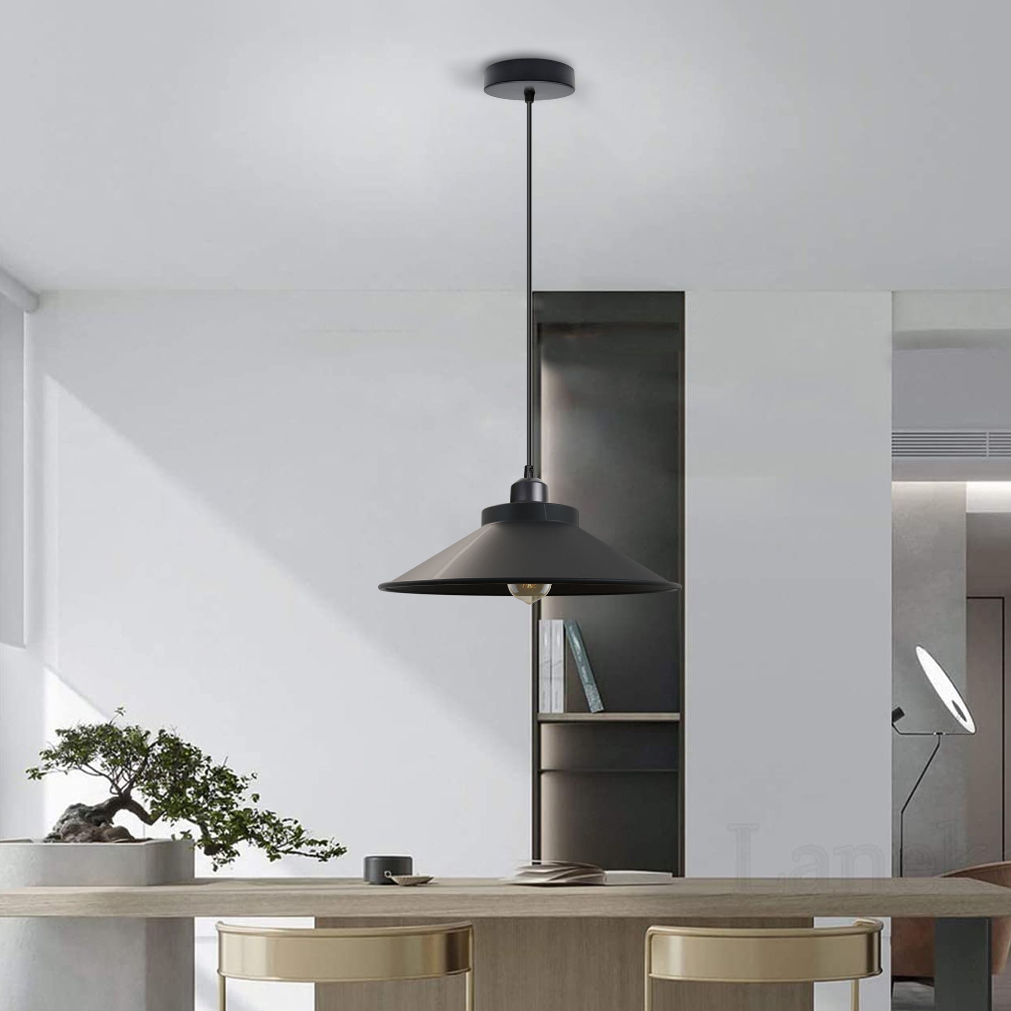 Adjustable Vintage Metal Single Head Hanging Pendant Light with E27 Socket