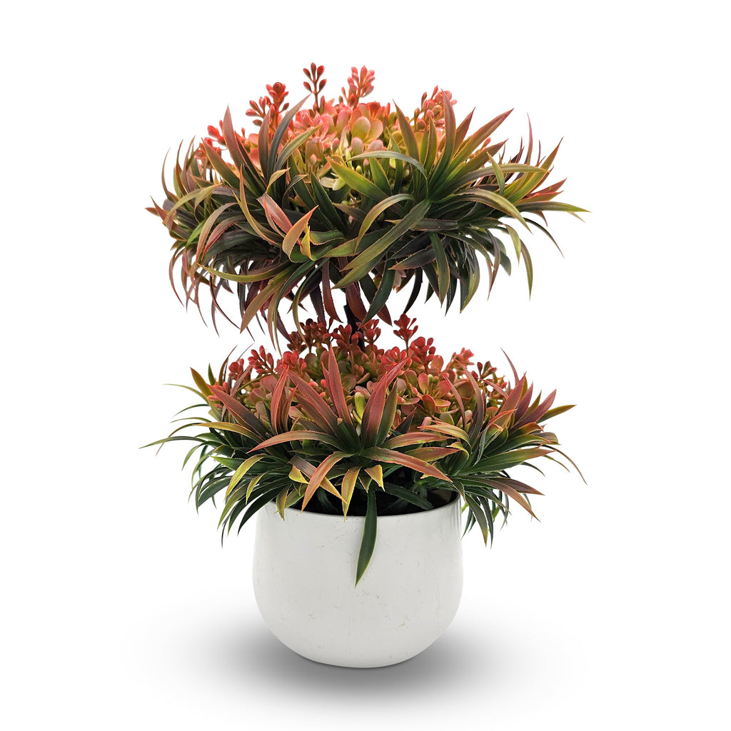 Modern Mini Artificial Bonsai Tree 2-Pack Indoor Outdoor Decorative Plants