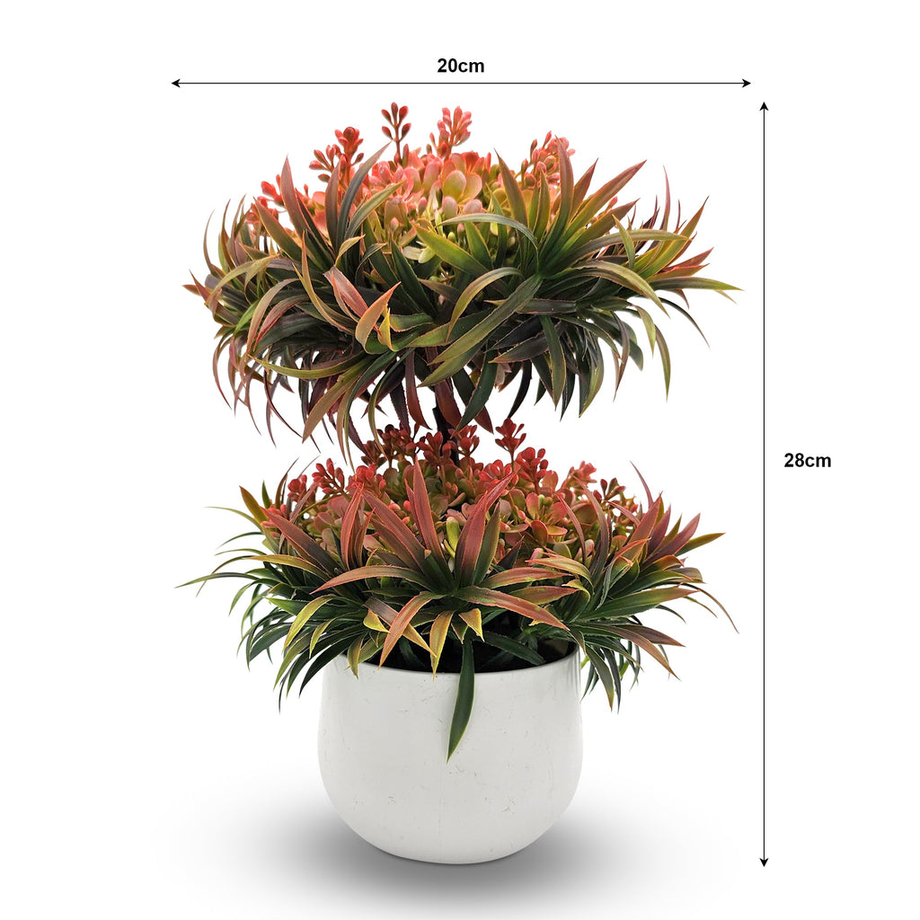Modern Mini Artificial Bonsai Tree 2-Pack Indoor Outdoor Decorative Plants