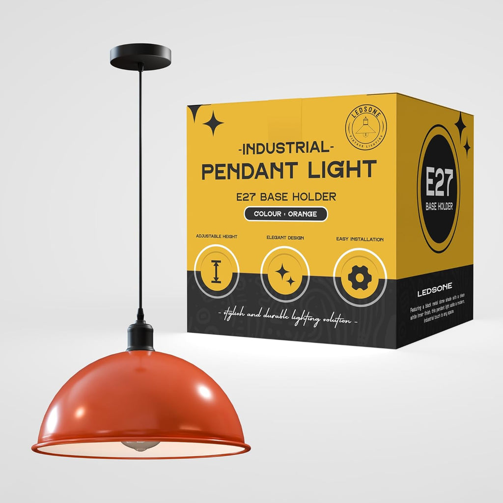 Adjustable Metal Dome Shade Pendant Light Fixture for Modern Retro Interiors