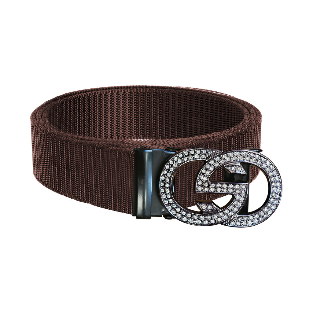 Durable Nylon Western Belt with Adjustable Double G Metal Buckle