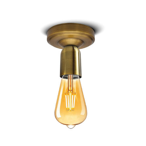 Vintage Metal Semi Flush Dome Ceiling Light Fixture - E27 Industrial Design
