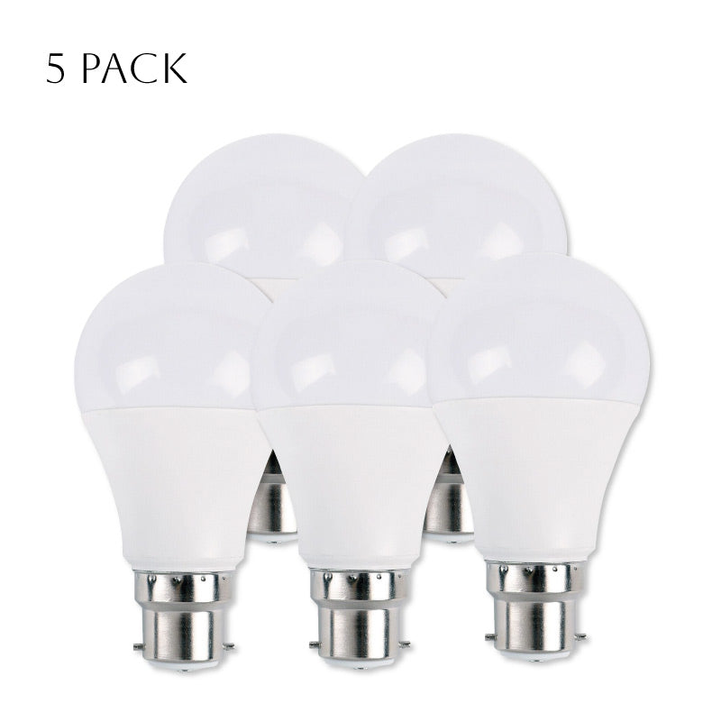 Bright 9W B22 LED GLS Light Bulbs, Cool White, Energy Saving, Long-lasting, Multipack Options