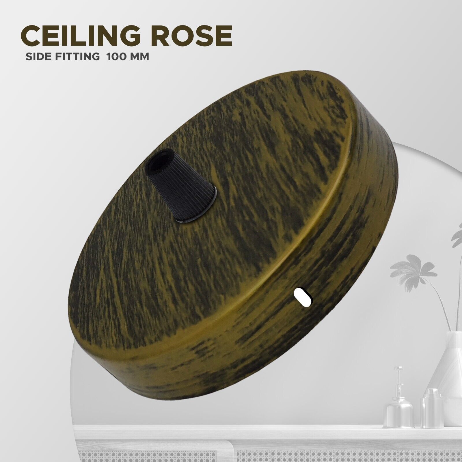 2 Pack Vintage Industrial Metal Ceiling Rose Light Pendant Kit