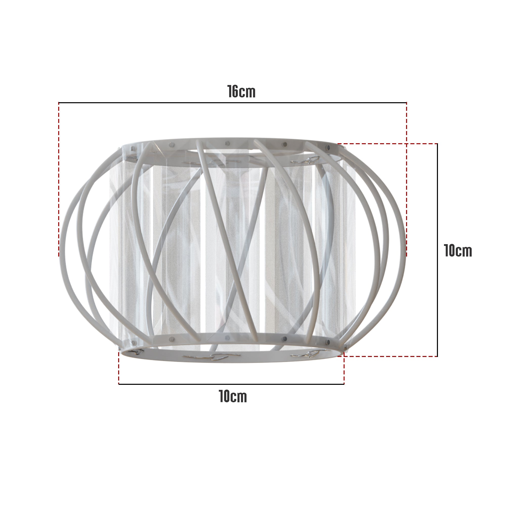 Elegant Modern Crystal Glass & Metal Cage Ceiling Pendant Light Shade