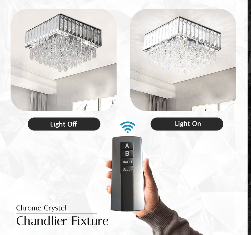 Modern Rectangular Crystal Chrome Droplet Ceiling Chandelier for Elegant Living Rooms