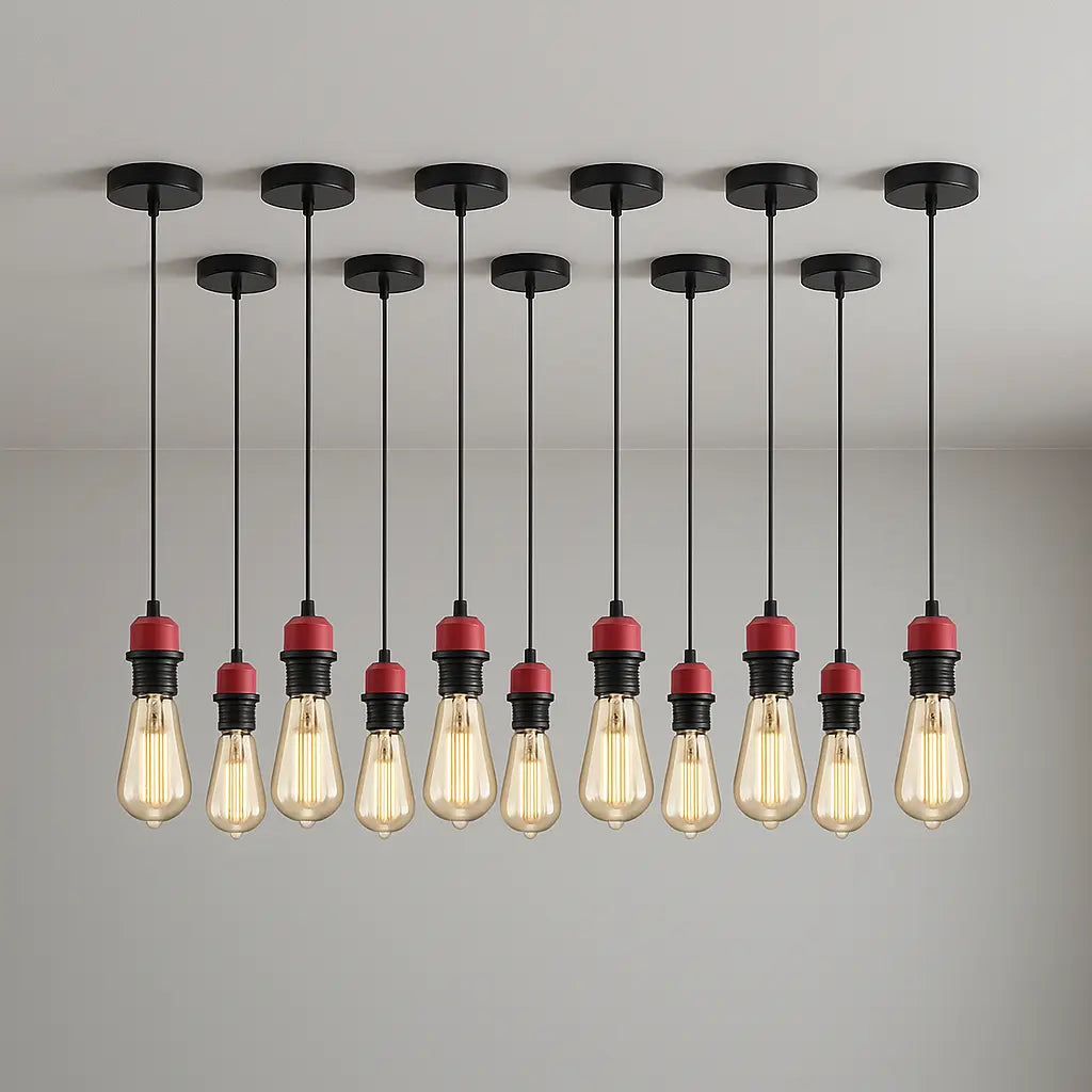 10 Pack Modern Vintage E27 Pendant Light Fitting Adjustable Edison Holder Lamp ~5975
