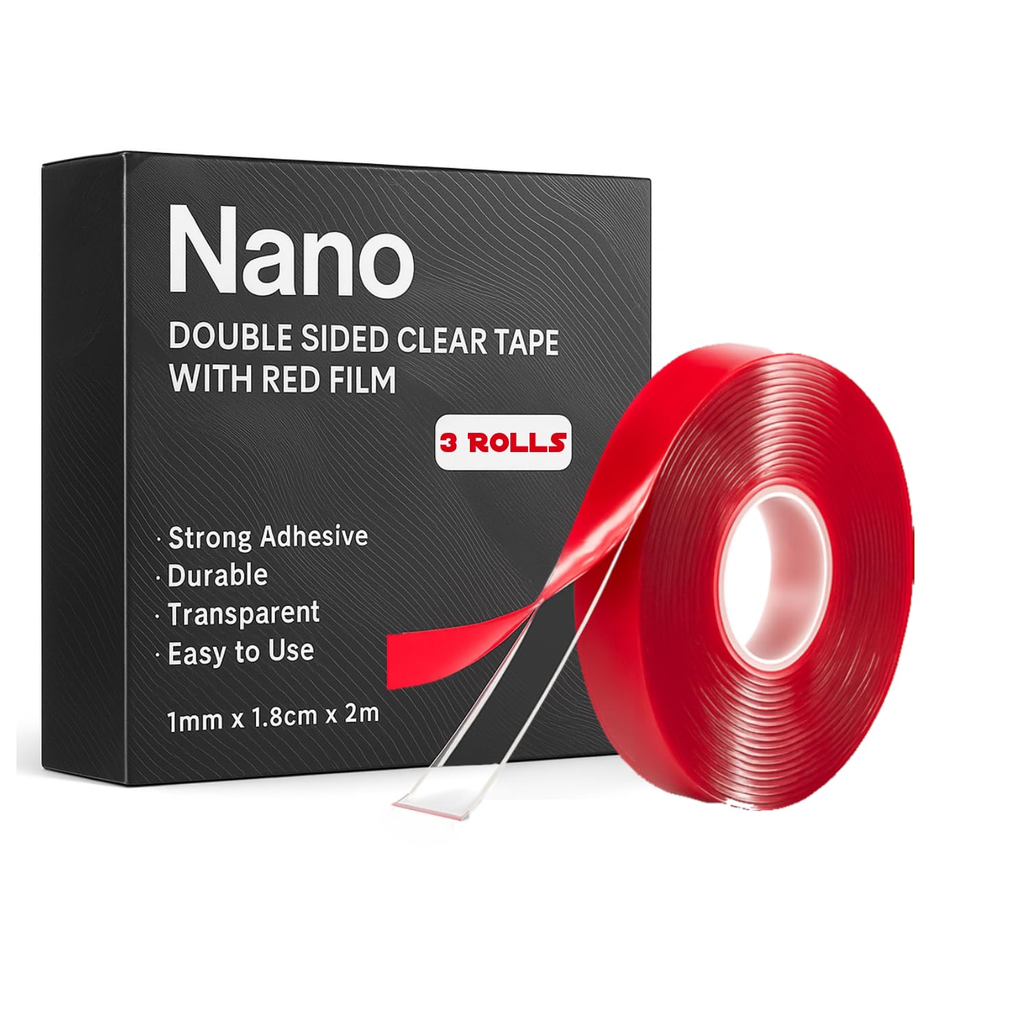 Clear Double-Sided Nano Grip Tape for Walls, Reusable, Residue-Free Mounting Solution