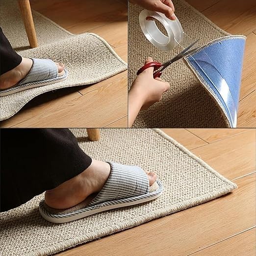 Clear Double-Sided Nano Grip Tape for Walls, Reusable, Residue-Free Mounting Solution