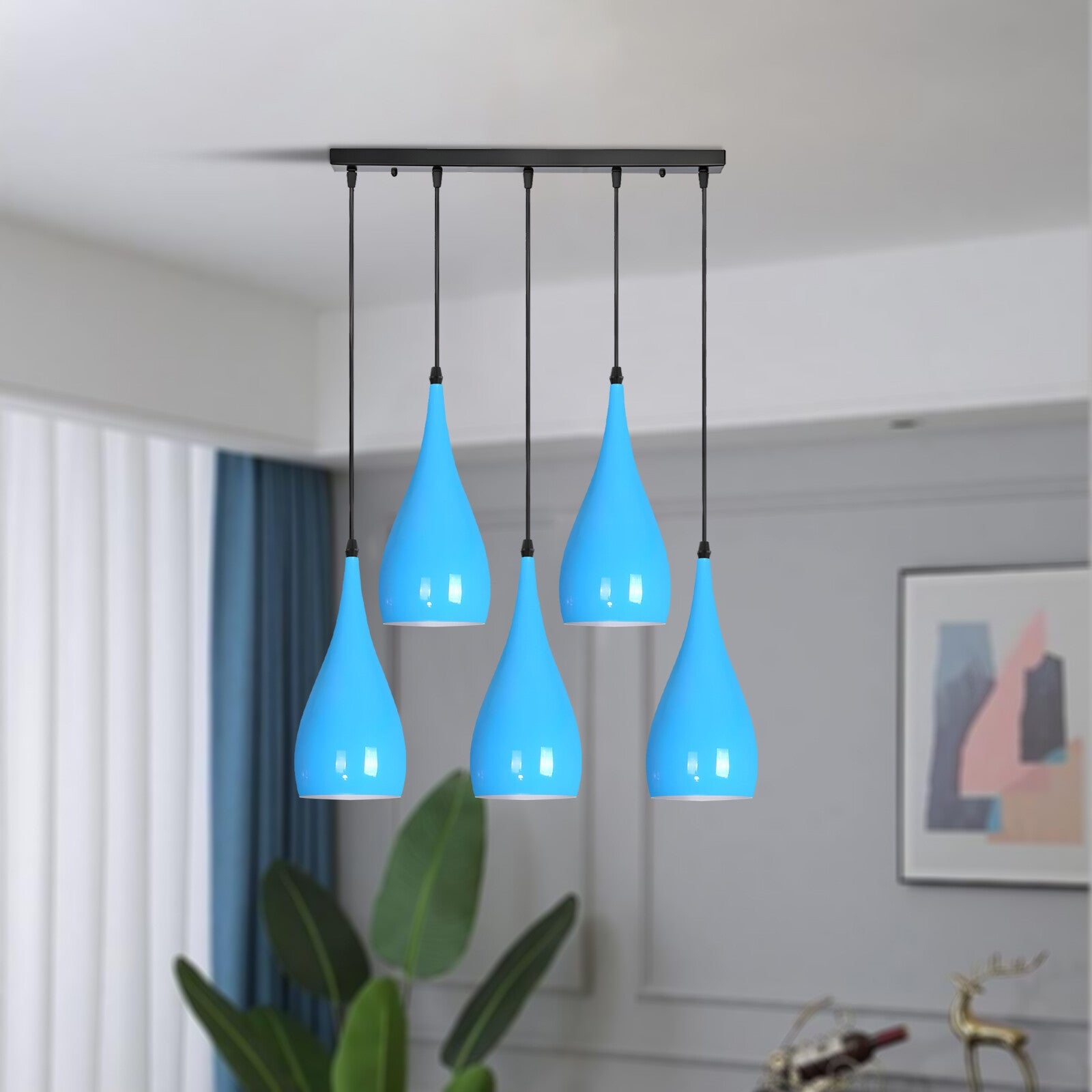 5 Way Ceiling Pendant Light Industrial Hanging Lamp ~6108