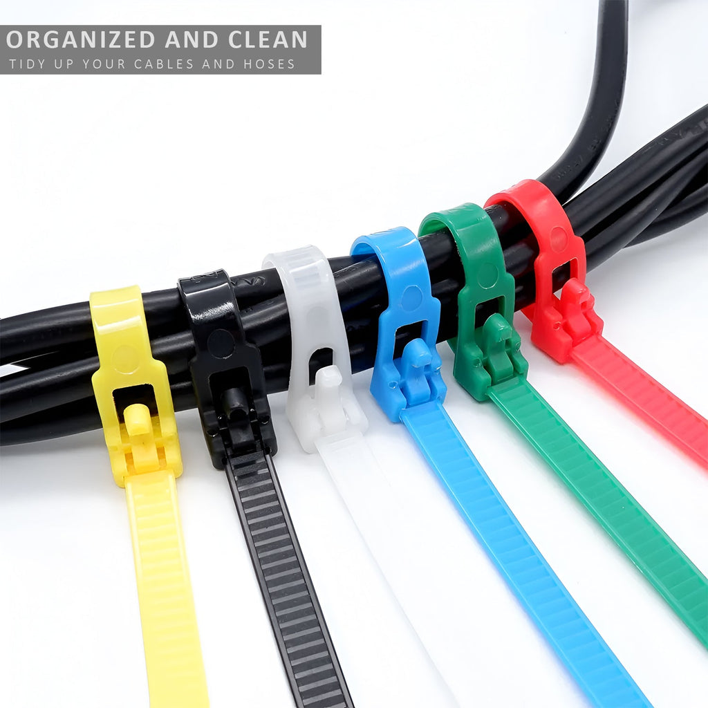 Heavy Duty Releasable Reusable Nylon Cable Zip Ties for Wire Management