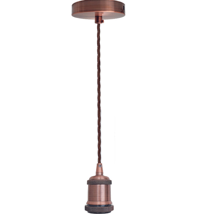 2 Meter Fabric Flex Twisted Cable E27 Pendant Light Fixture Set