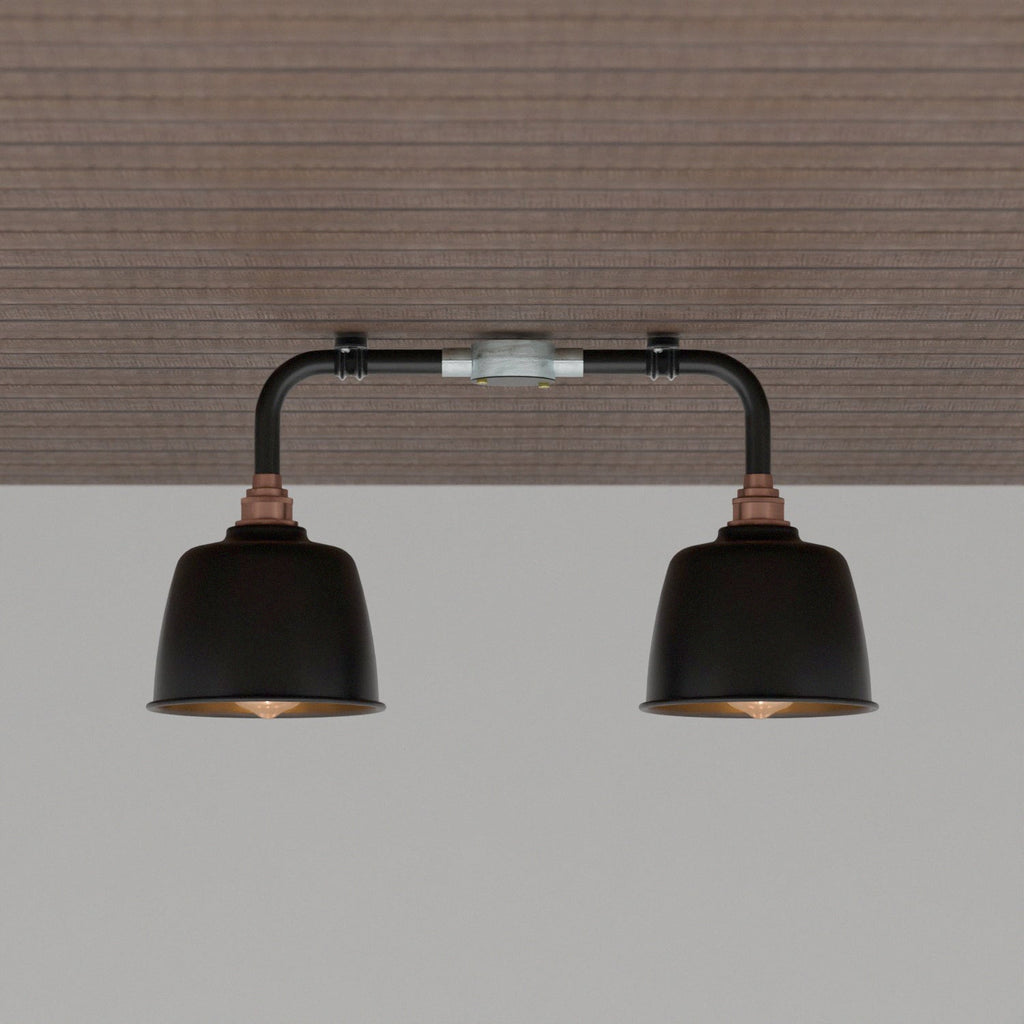 Industrial Black Metal Conduit Ceiling Light Fixture Kit E27 Base