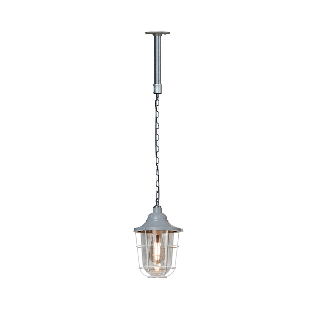 Industrial Rustic Galvanized Steel Conduit Pendant Lamp with Adjustable Chain
